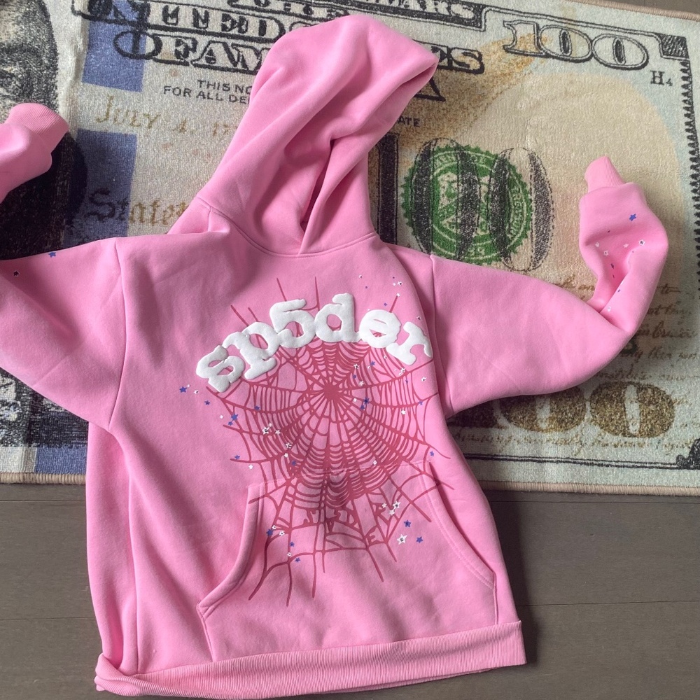 All pink sp5der hoodie